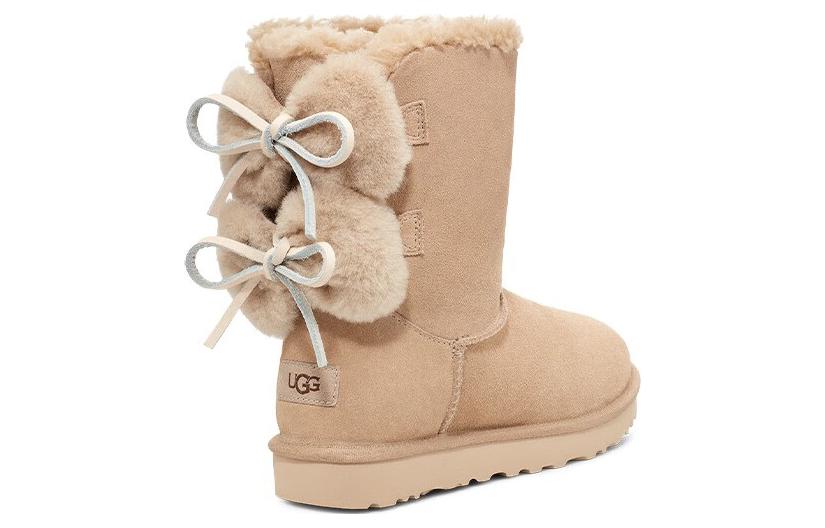Сапоги короткие UGG с двойным бантом, светло-коричневый — фото 4