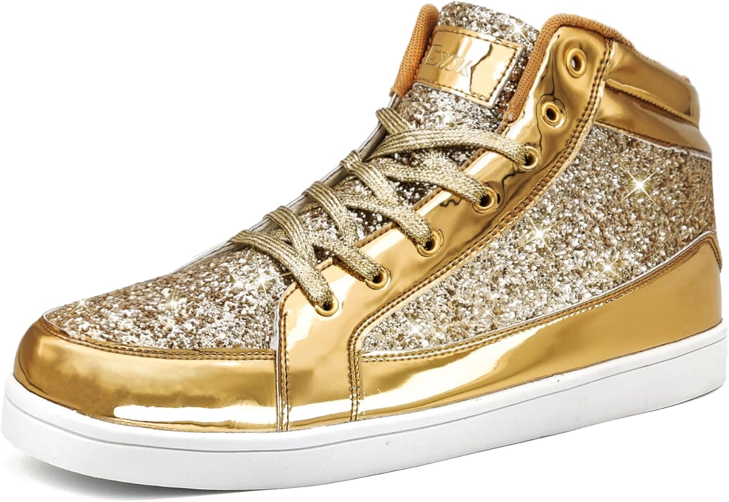 

Мужские кроссовки IGxx Glitter White белые с блестками, модные высокие повседневные с пайетками, блестящие и сверкающие