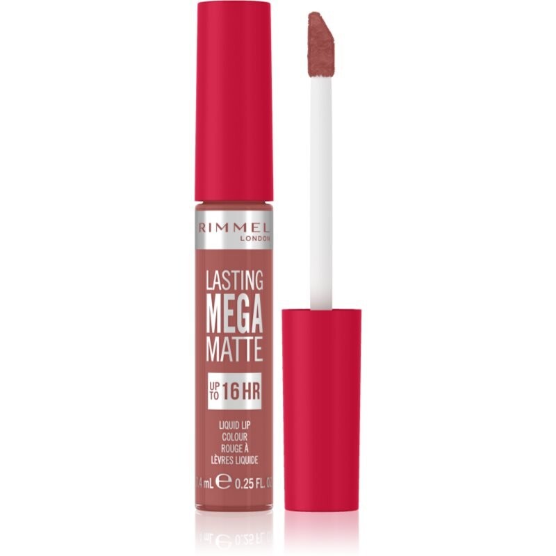 

Rimmel, Lasting Mega Matte, легкая матовая жидкая губная помада, 16 часов, розовое мерцание, 7,4 мл