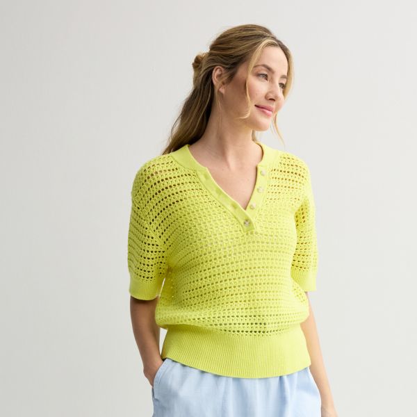 

Женский короткий рукав хенли свитер Sonoma Goods For Life, цвет yellow daisy