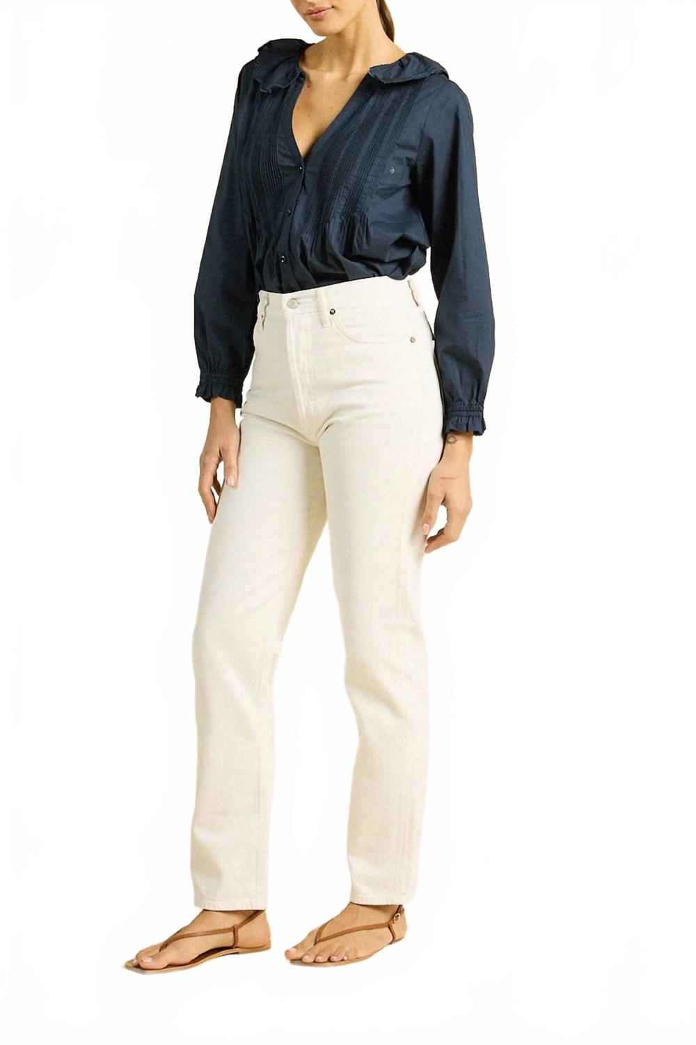 

Франсин блузка с V-образным вырезом в темно-синем цвете TROVATA