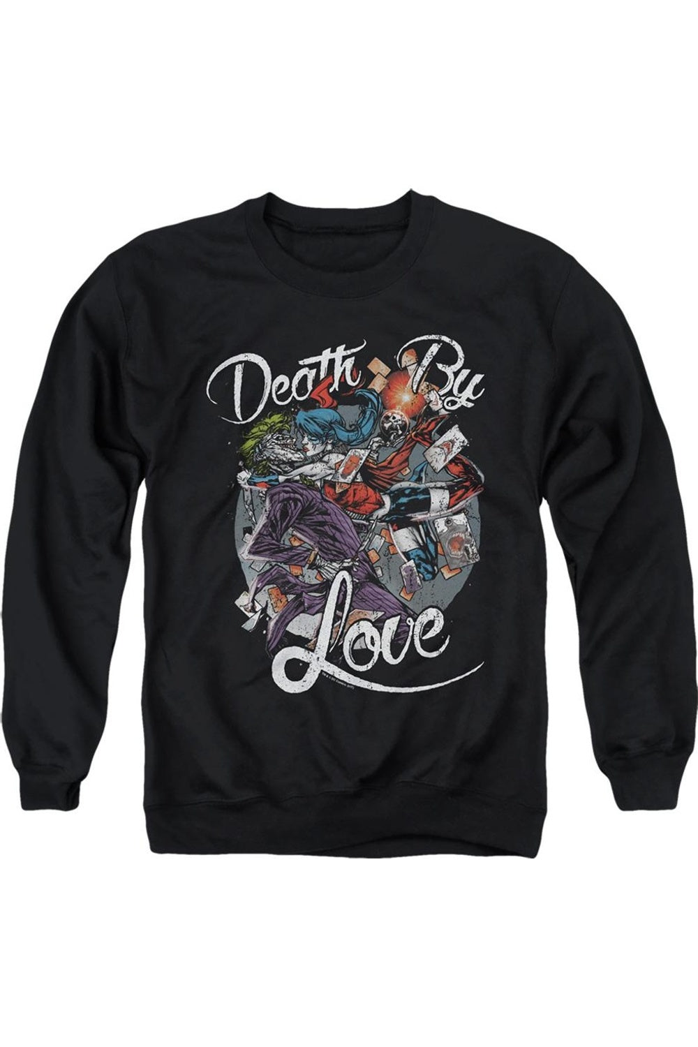 

Толстовка Batman Death By Love для взрослых с круглым вырезом Gildan, черный