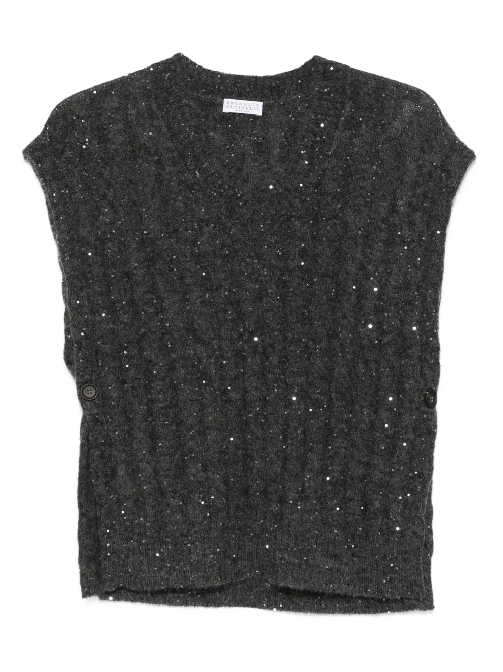 

Топ с пайетками Brunello Cucinelli, серый