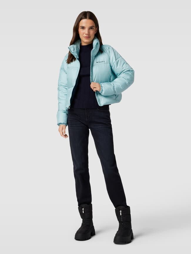 

Укороченная стеганая куртка с воротником стойкой модель PUFFECT CROPPED JACKET Columbia, аква синий
