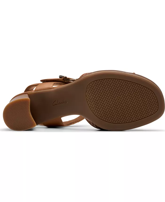 Сандалии Ambyrlyn Faye на квадратном каблуке Clarks, коричневый — фото 4
