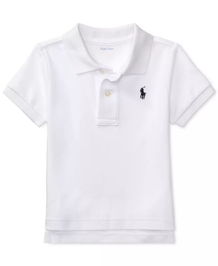 Хлопковая рубашка-поло с короткими рукавами для маленьких мальчиков Polo Ralph Lauren, синий — фото 2