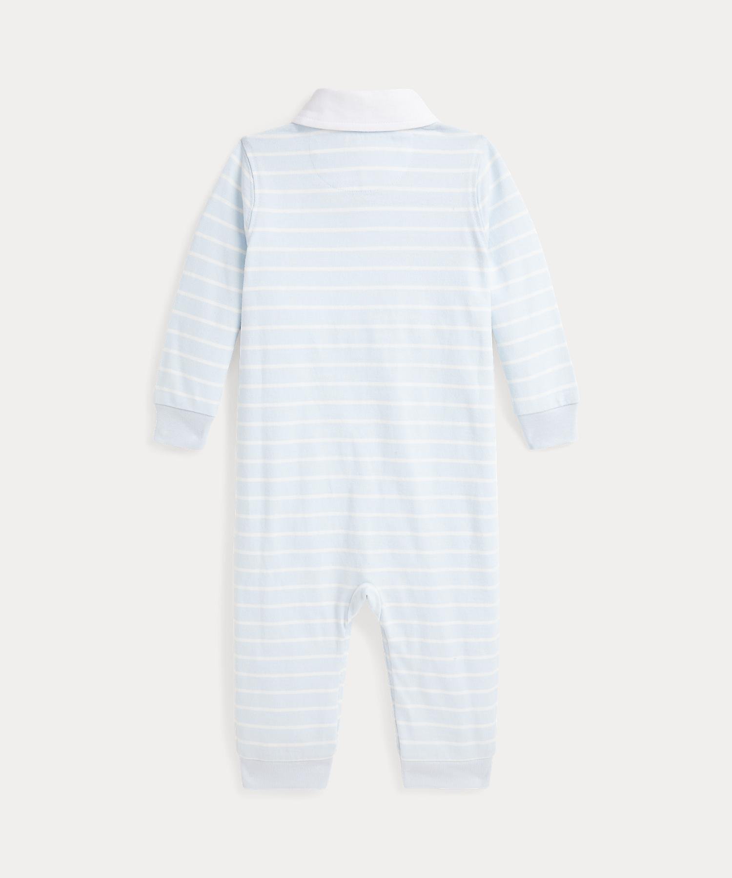 Детский полосатый хлопковый комбинезон для регби Polo Ralph Lauren, 400 Blue — фото 2