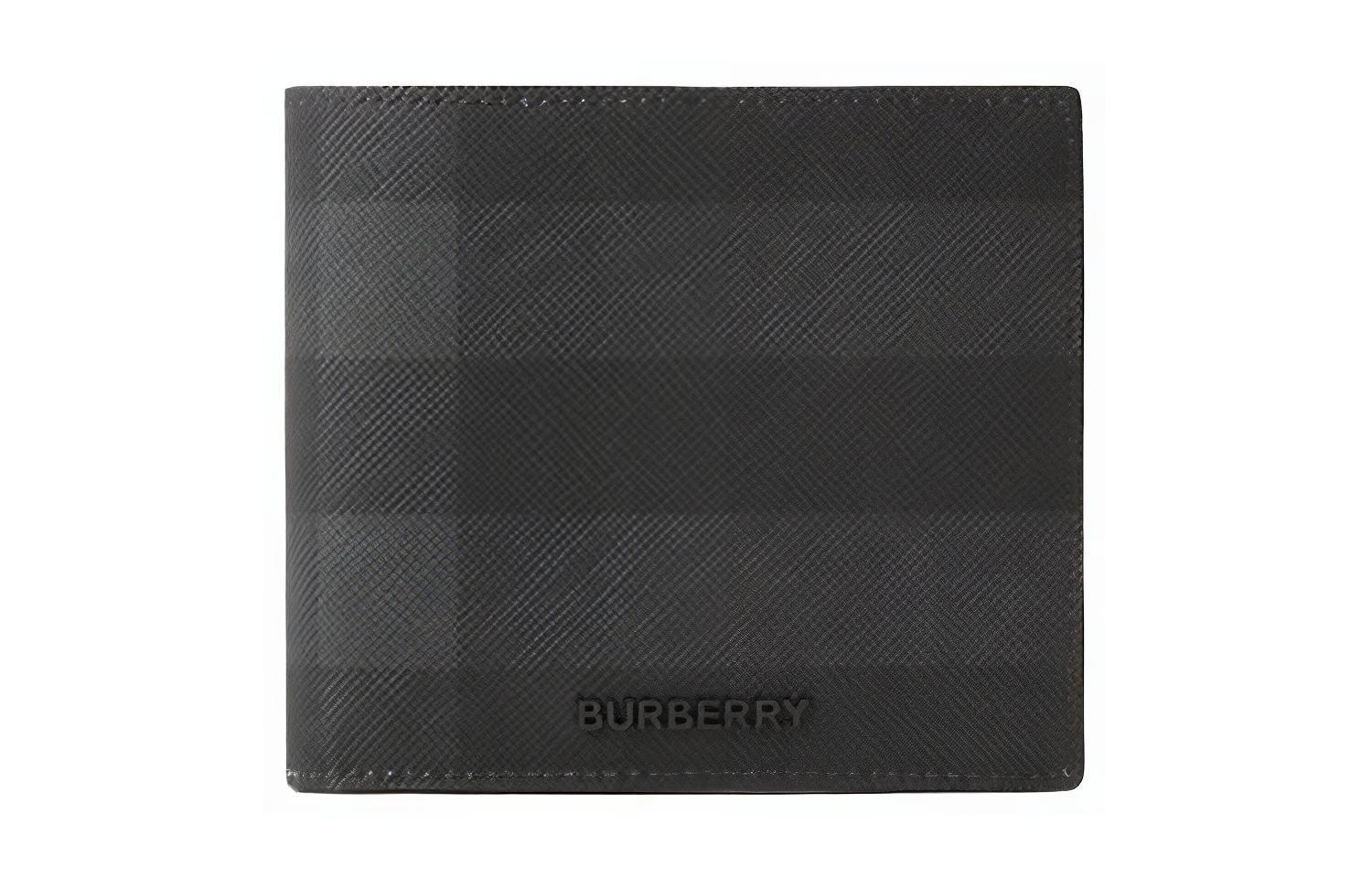 

Кожаный бумажник мужской тёмно-серый Burberry