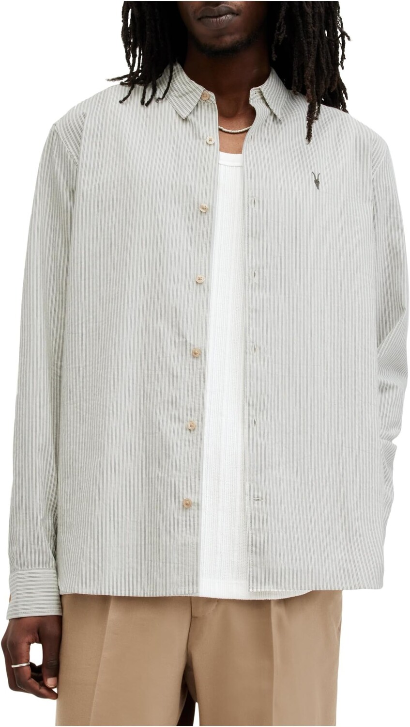 

Рубашка AllSaints Villard Long Sleeve Shirt, цвет Lilly White