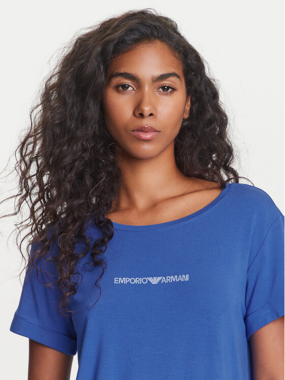 Футболка обычного кроя EW000780 AF12192 UA012 Emporio Armani, синий — фото 4