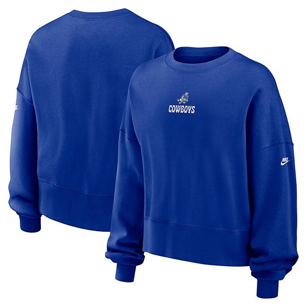 Женский оверсайз кроп-свитшот с длинным рукавом royal dallas cowboys Nike