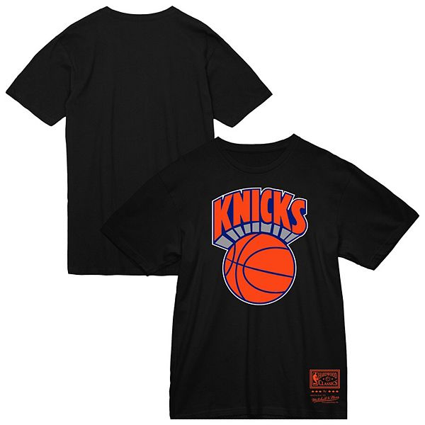 

Футболка мужская black New York Knicks big & tall hardwood classics vintage logo Mitchell & Ness