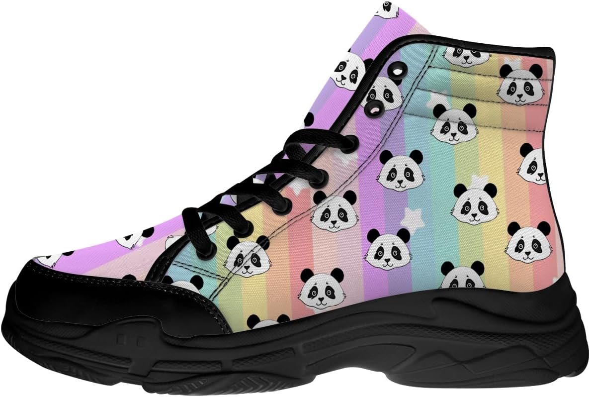 

Кроссовки Quorax Panda для мужчин и женщин, высокие, на шнуровке, текстильные, подарок для него и для нее, 3109 Rainbow