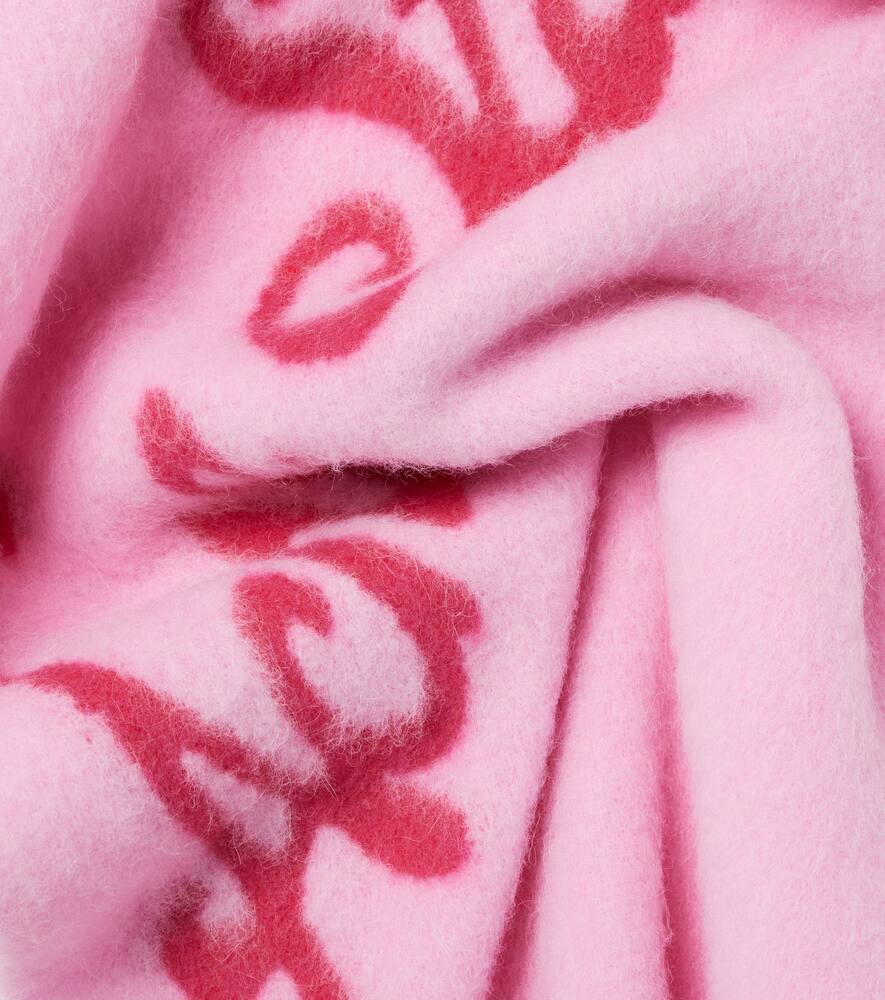 Шарф из альпаки с вырезанным узором Acne Studios, Pink/Fuchsia — фото 4