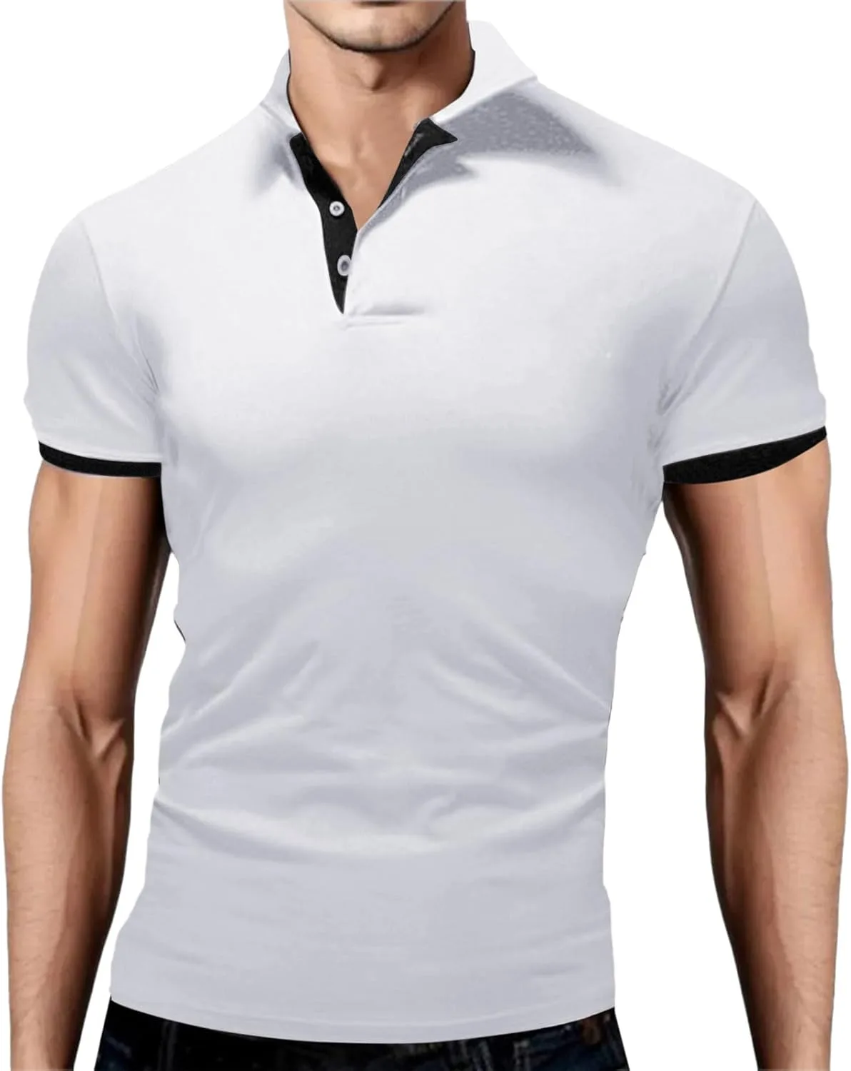 

Мужская поло для гольфа 2026 с коротким рукавом и цветными блоками