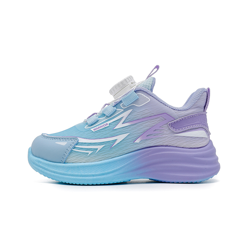 

Кроссовки для бега детские Cushioning Balance Support Abrasion Resistant Slip Resistant WARRIOR, фиолетовый синий белый