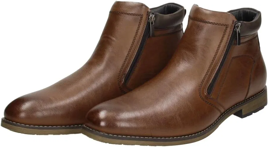 Fitters Footwear That Fits Мужские ботильоны Fitters Luke, теплые, на подкладке, больших размеров, на молнии, черные и коньячные / Мужская обувь больших размеров Luke, размеры 11 13 14 15 14 16 14 16 1 — фото 3