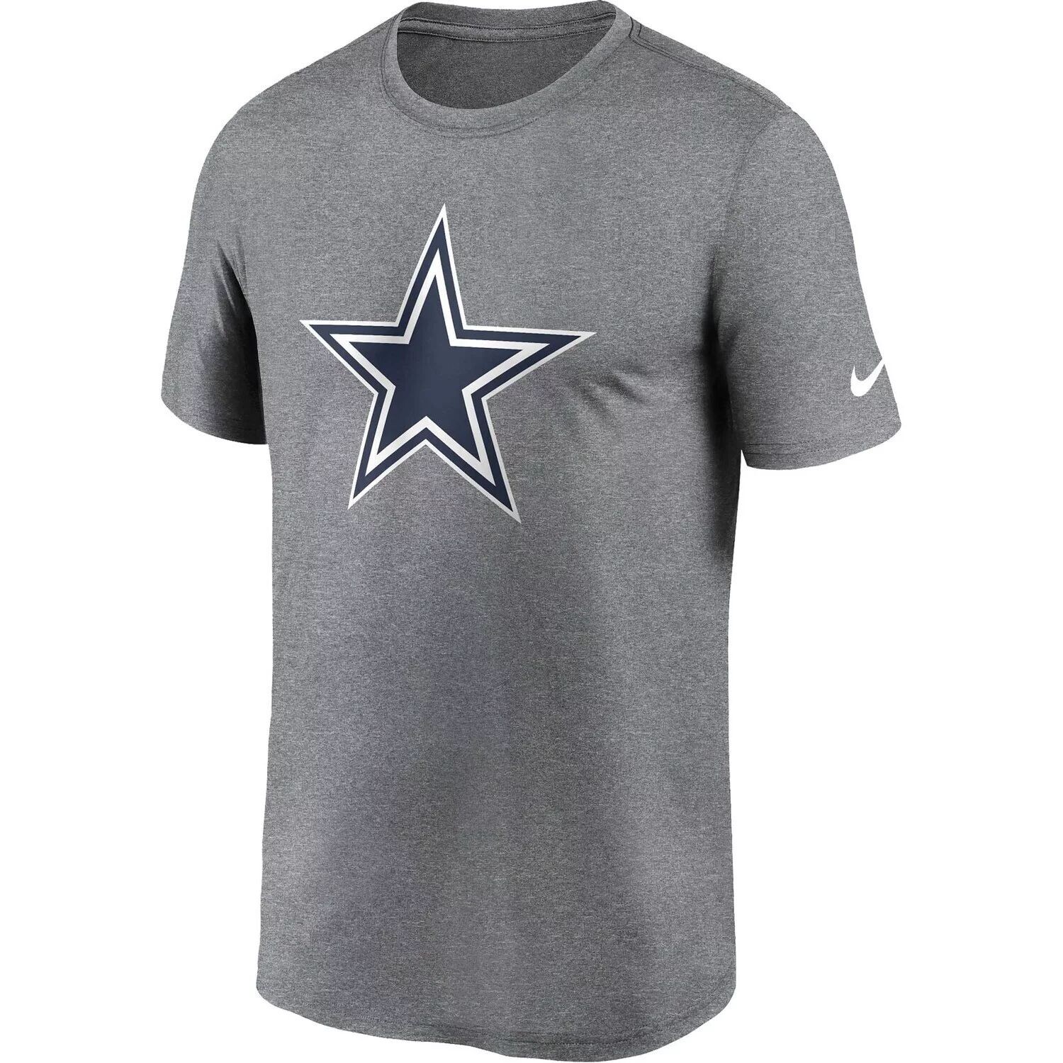 Мужская футболка Nike Heather Charcoal Dallas Cowboys Legend Logo Performance — фото 2