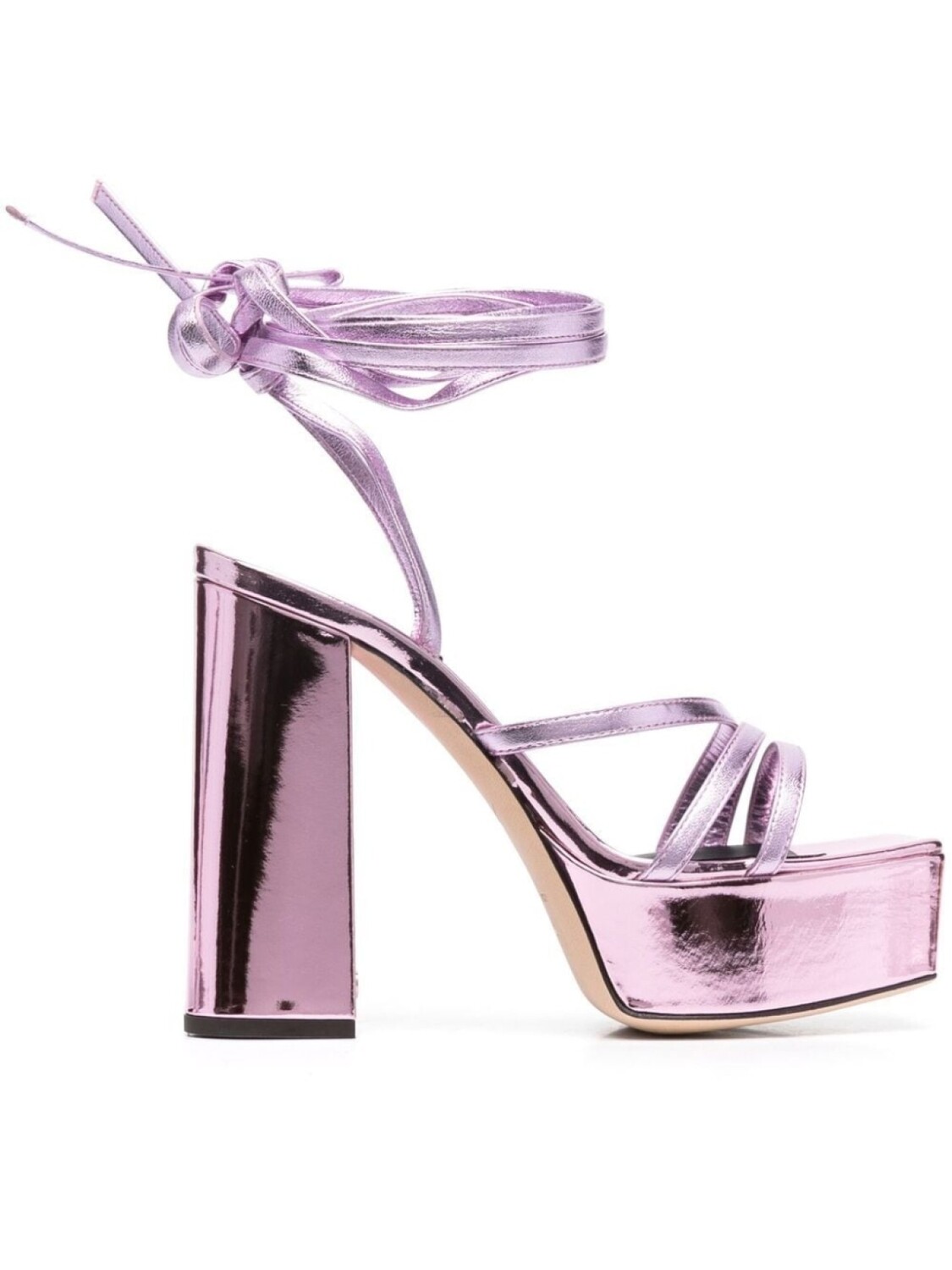 

Giuseppe Zanotti босоножки на платформе с эффектом металлик, розовый