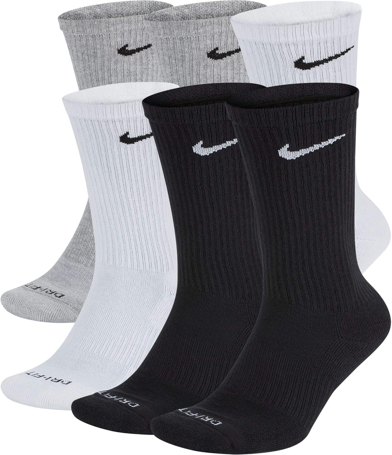 

Носки мужские Nike Everyday Plus Cushion Crew, средние, Black, Grey, White