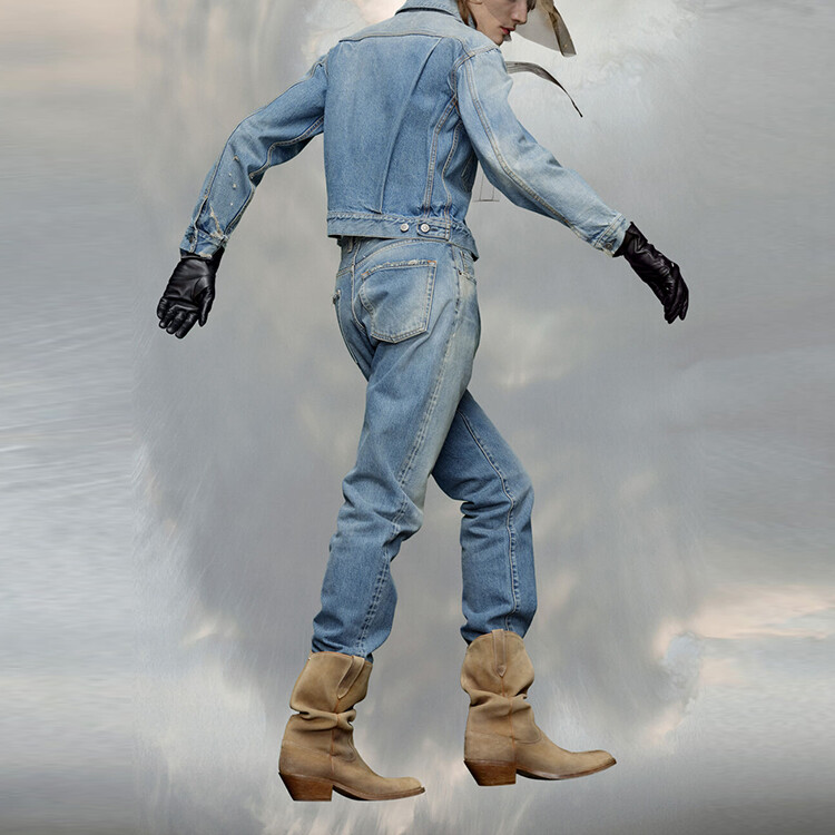 Джинсовая куртка унисекс светло-индиго Maison Margiela, индиго — фото 3