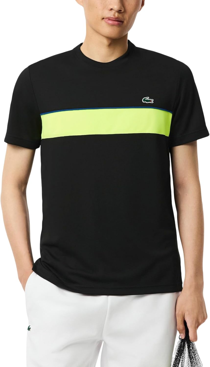 

Мужская футболка Lacoste Ultra Dry Pique Tech Capsule с коротким рукавом, Black/Fluo/Yellow, Черный, Мужская футболка Lacoste Ultra Dry Pique Tech Capsule с коротким рукавом, Black/Fluo/Yellow