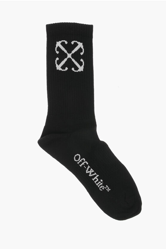 

Длинные носки в рубчик Off-White, черный