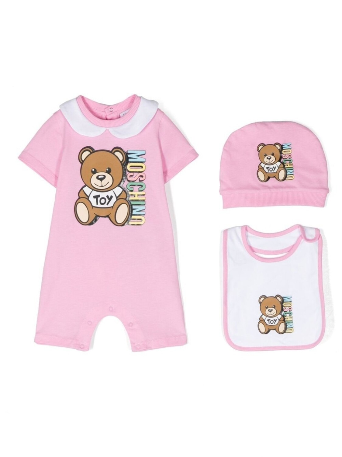 

Moschino Kids Toy Bear print three-piece set, розовый