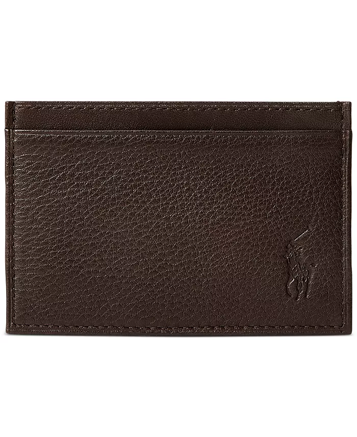 

Мужской картхолдер из шагренированной кожи Polo Ralph Lauren, коричневый
