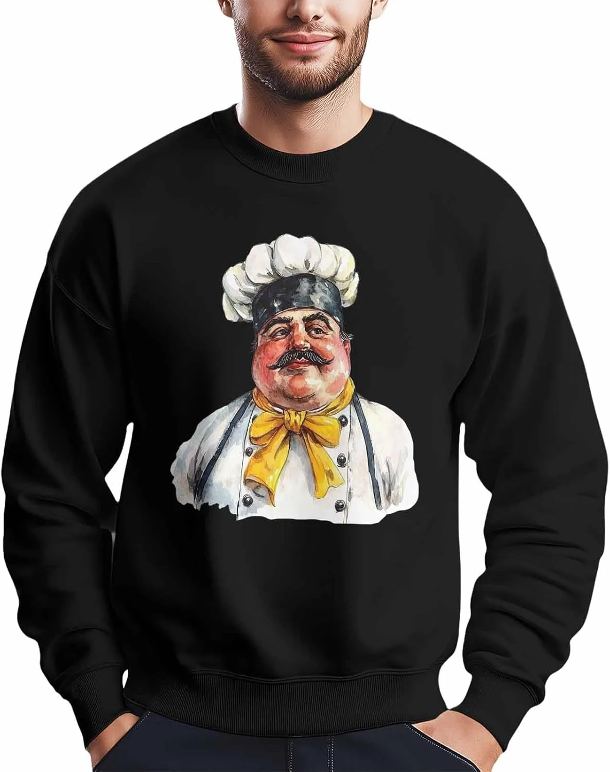 

Мужской свитшот с принтом Funny Fat Chef, лонгслив Winvebermior