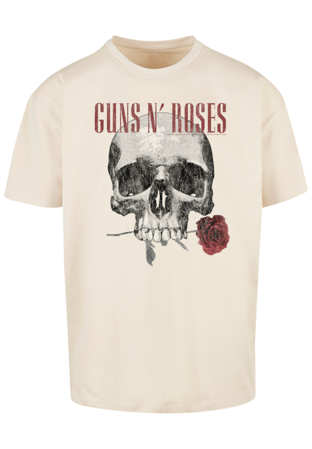 

Футболка F4NT4STIC Guns 'n' Roses Flower Skull Rock Musik Band, песочный