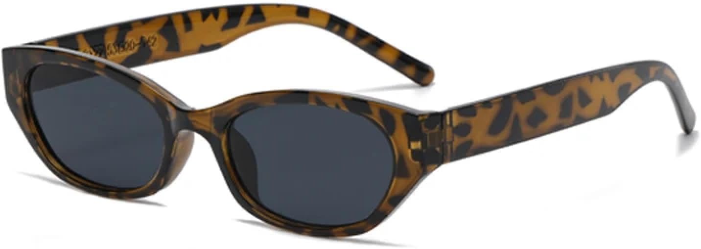 

Модные солнцезащитные очки «кошачий глаз» с тонкой окантовкой для женщин и мужчин, для занятий спортом на открытом воздухе, с защитой от УФ-излучения UV400 TVTBBVV, Leopard