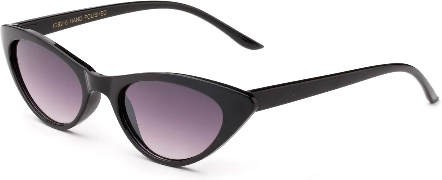 

Дизайнерские ретро-винтажные узкие солнцезащитные очки «кошачий глаз» для женщин в маленькой пластиковой оправе Newbee Fashion Sunglasses, 2 Pack - Black & Red