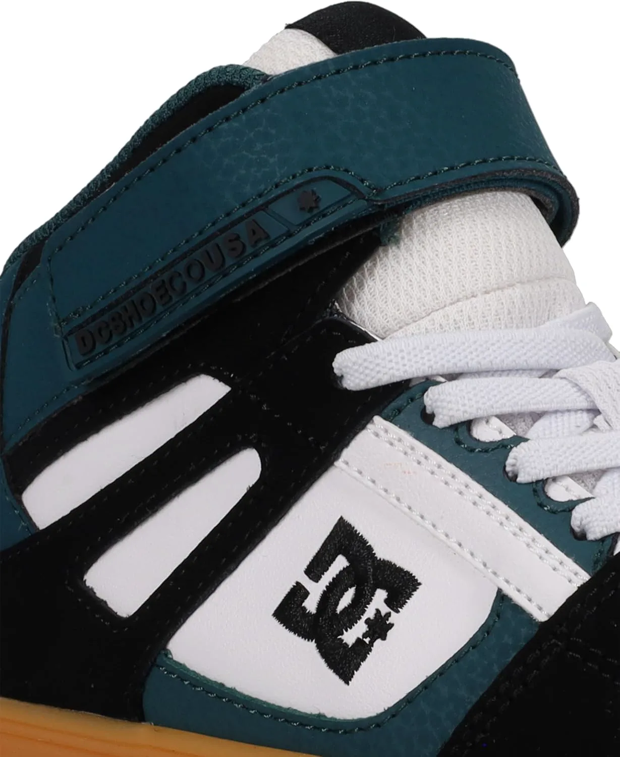 DC Shoes Детские унисекс Кеды Pure Hi Top Ev, черный/зеленый — фото 2