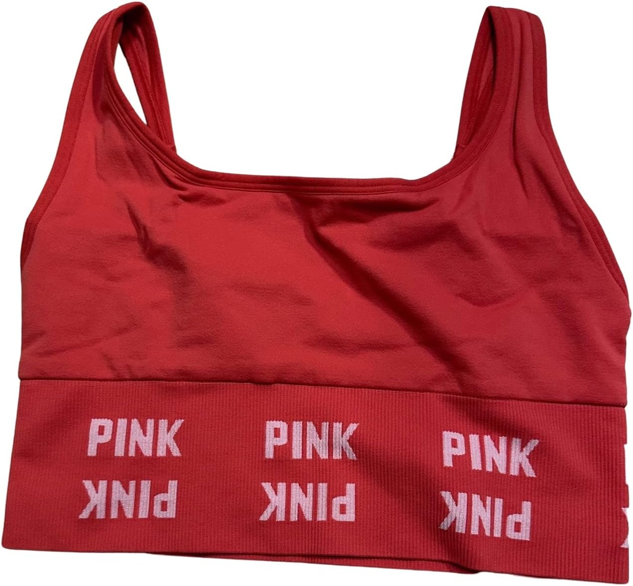 

Бюстгальтер Victoria's Secret Pink Active Seamless с круглым вырезом, цвет красный, новый, Red