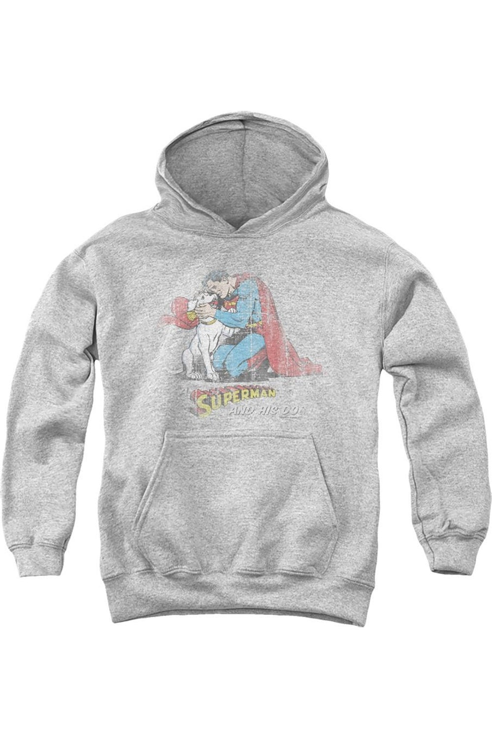 

Молодежная толстовка с капюшоном Superman и его собака Gildan, Athletic Heather