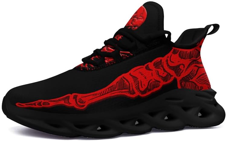 

Модные кроссовки с черепом для мужчин и женщин, с дерзкой элегантностью, готические легкие кроссовки из сетки EVA для ходьбы, тенниса и спорта Awsole, красный