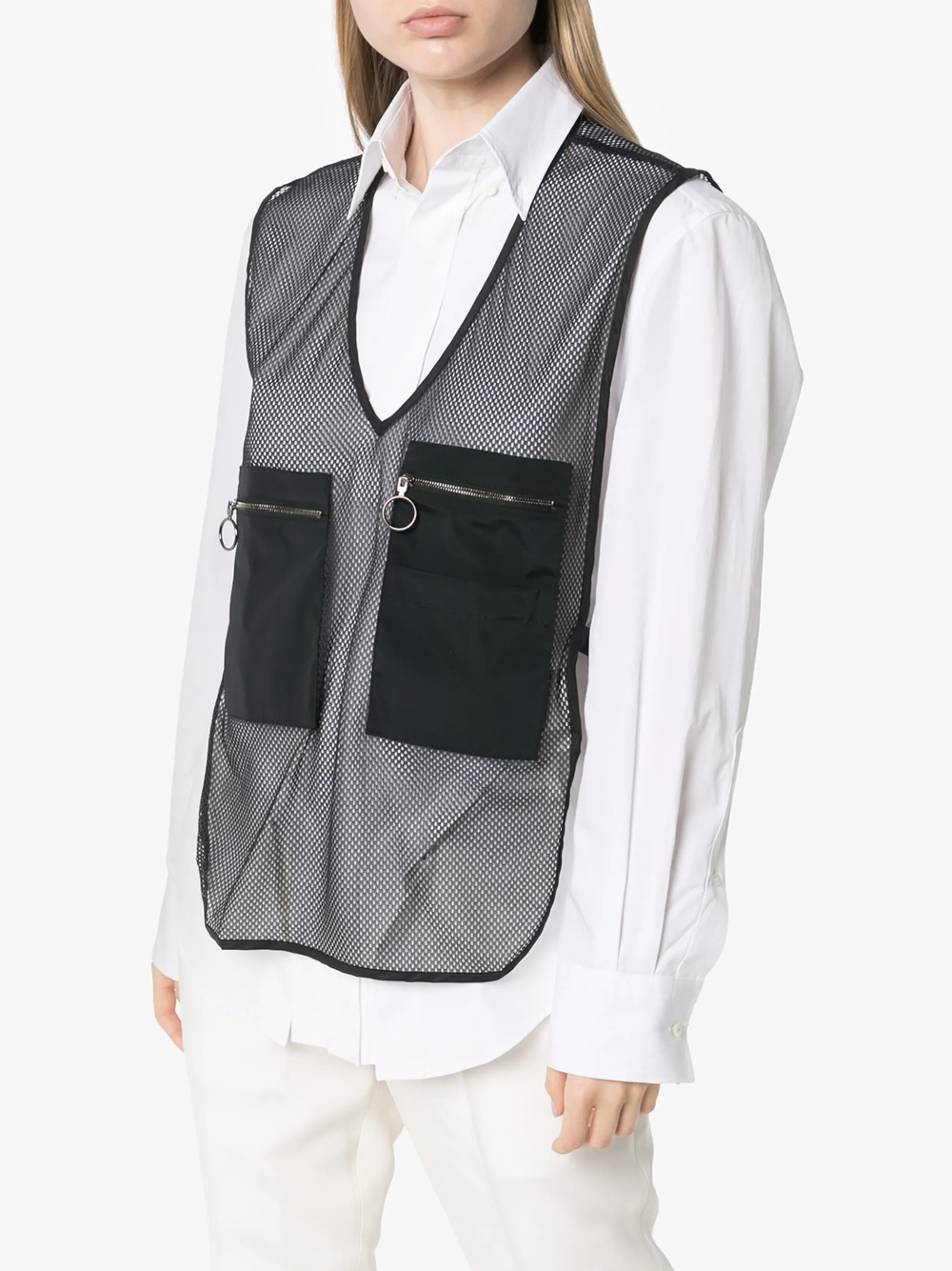Жилет с V-образным вырезом Off-White, черный — фото 3