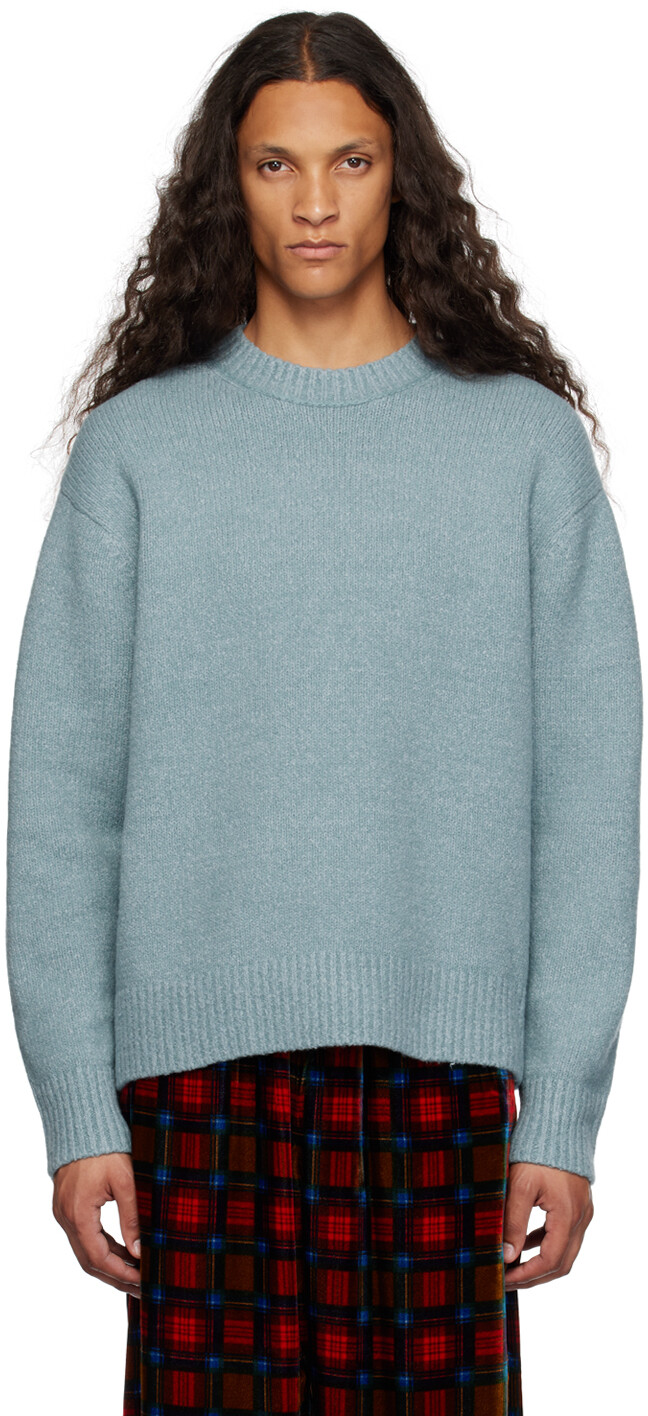 

Синий свитер с круглым вырезом Минеральный Acne Studios