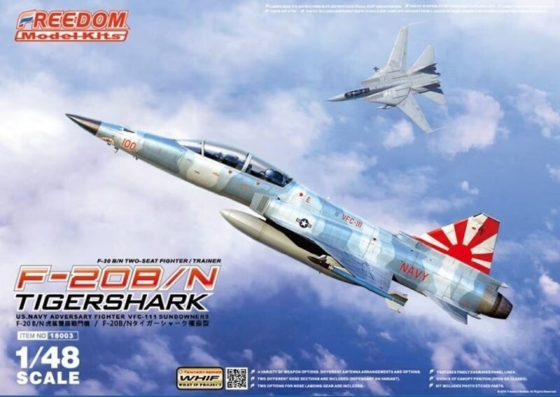 

Комплекты моделей Freedom 18003 F-20B/N Tigershark, двухместный учебно-боевой/тренировочный комплект 1/48 Inna marka