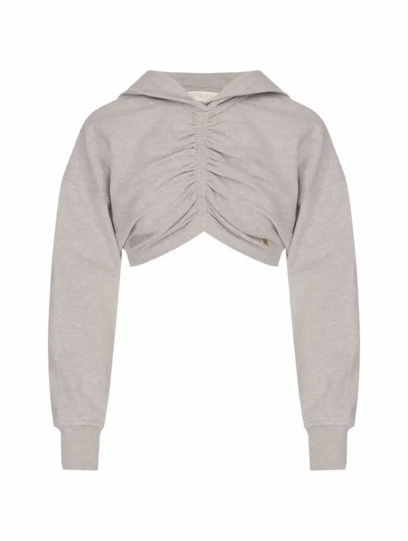 

Укороченное худи с драпировкой Palm Angels, серый