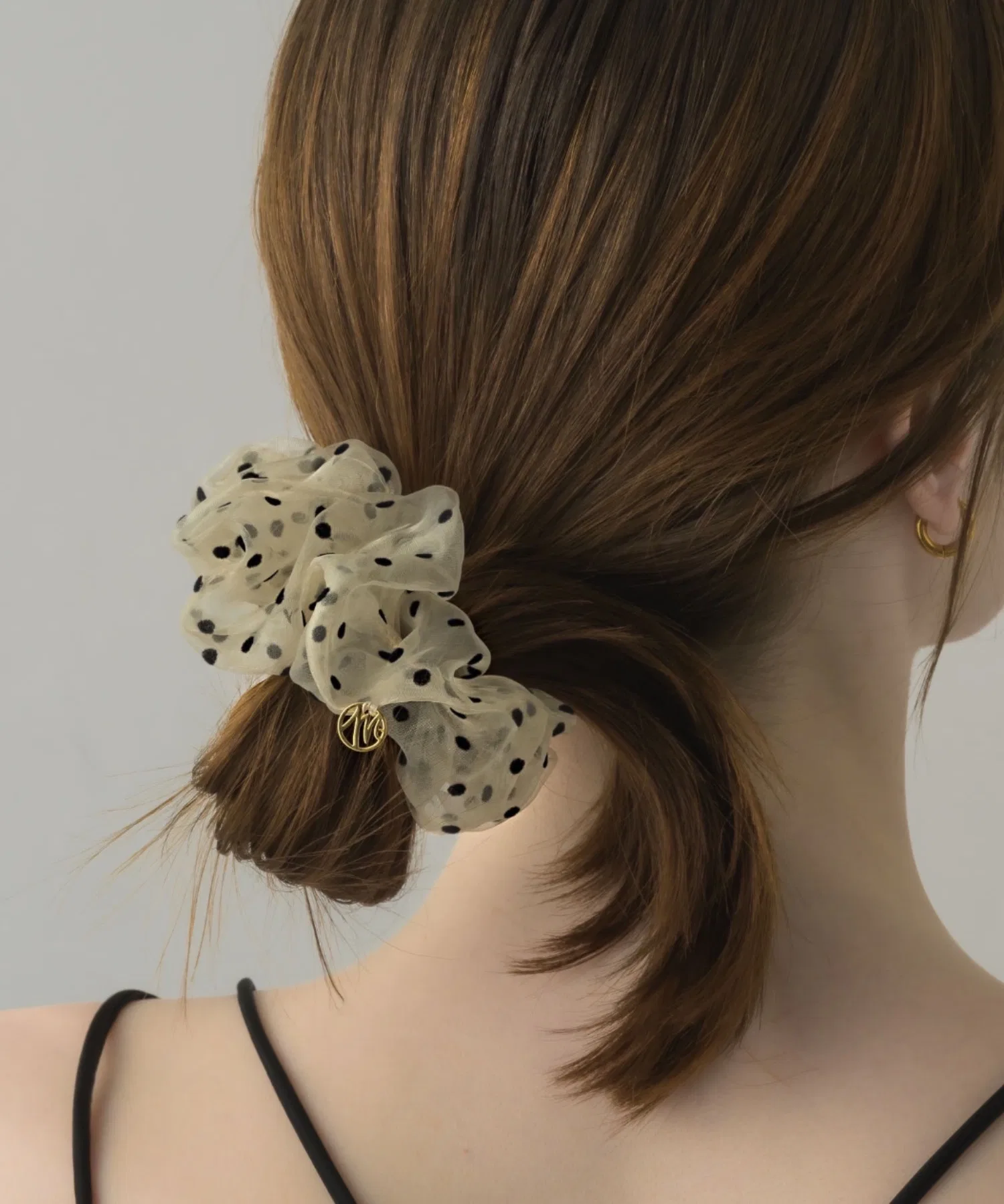 Шифоновый шушу с горошком Muku, бежевый