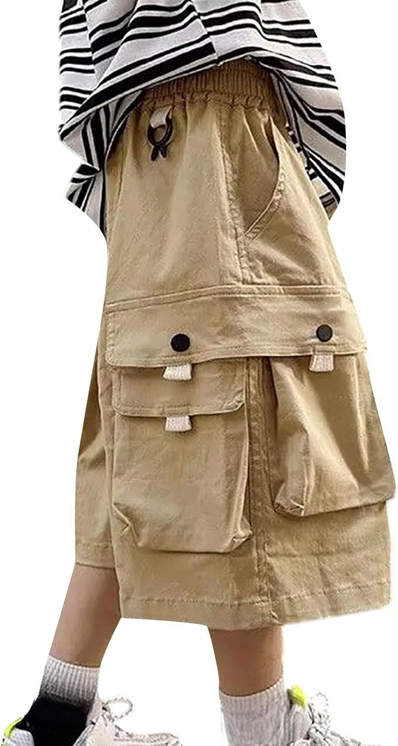 Шорты карго для мальчика, свободные, на резинке, Khaki