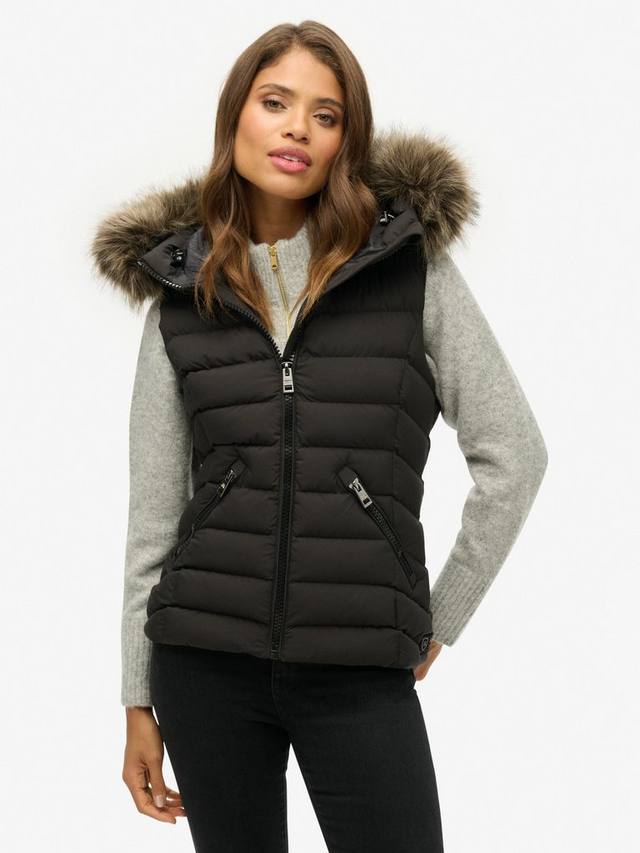 

Фуджи худи-жилет с искусственным мехом Superdry, Black