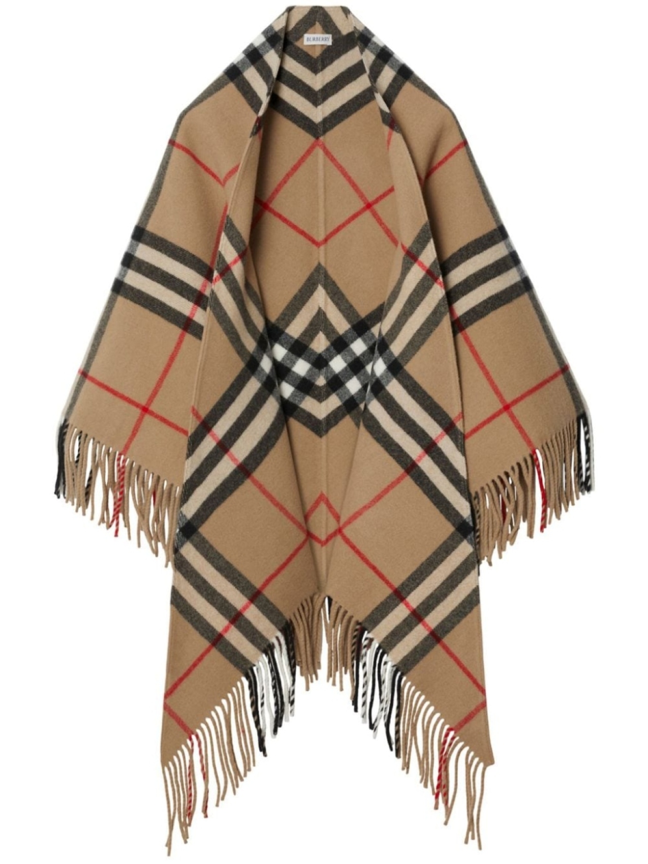 

Burberry шерстяной кейп в клетку Vintage Check, нейтральный цвет