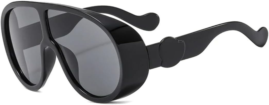 

Крупные солнцезащитные очки в массивной оправе, цельные, для женщин и мужчин, модные, роскошные, для активного отдыха и спорта, ветрозащитные, UV400 TKKTLLT, Black Gray