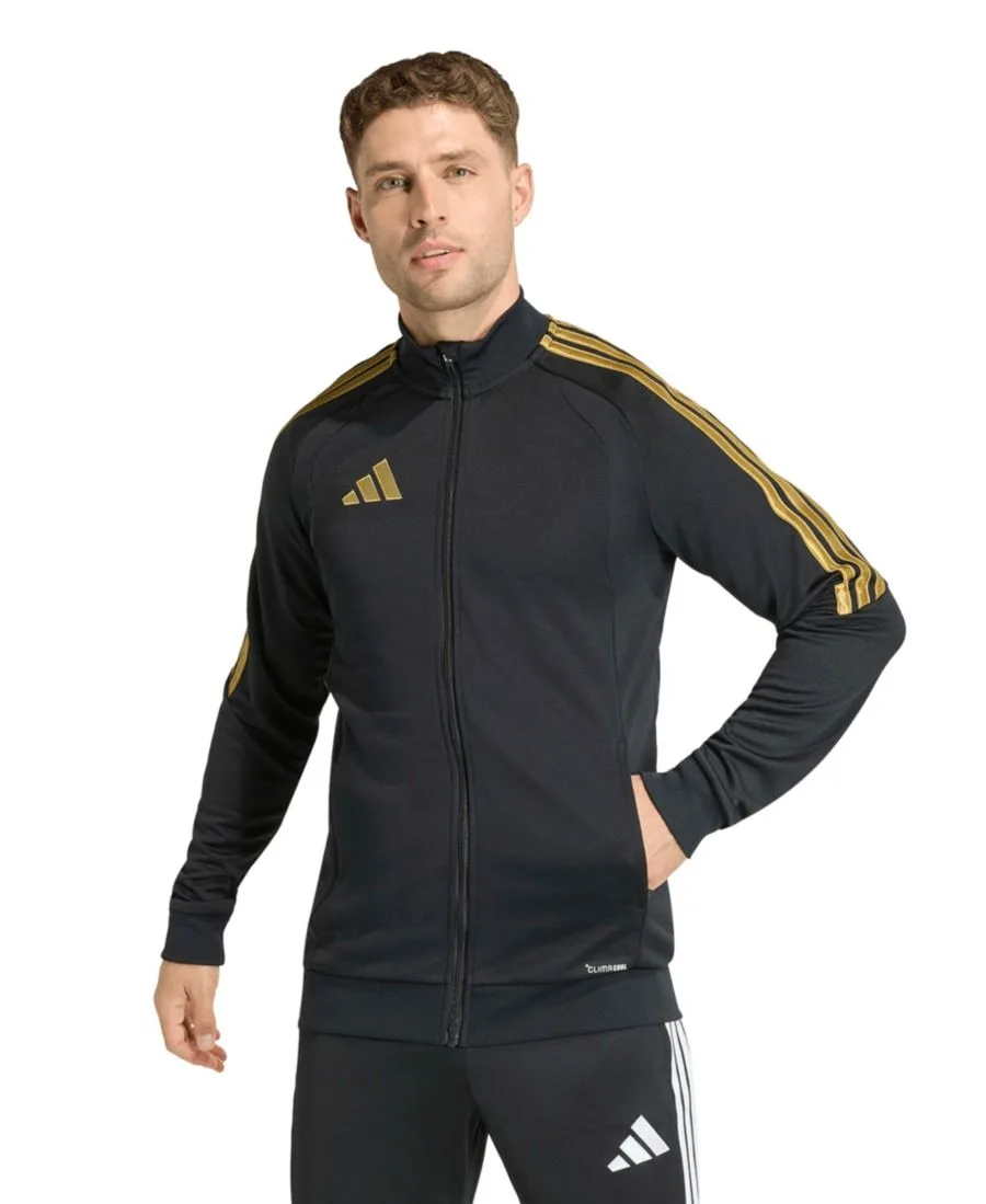 Мужская тренировочная куртка Metallic Tiro 26 League с воротником-стойкой Adidas, черный / золото