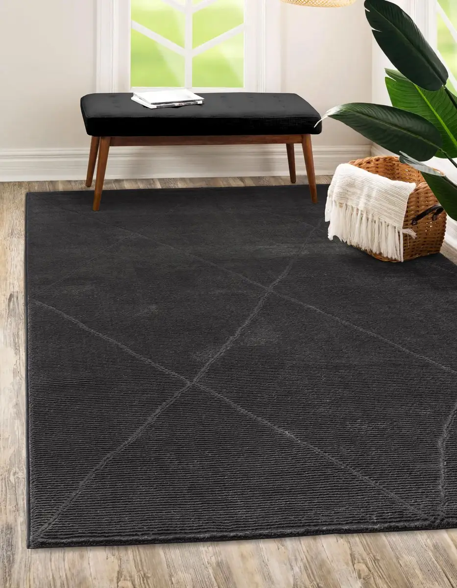 

Ковер из мериноса "Sign 1903", прямоугольный, высокая-низкая структура, ромб, 100 % переработанный полиэстер, для гостиной Merinos 80х150 см, цвет anthrazit