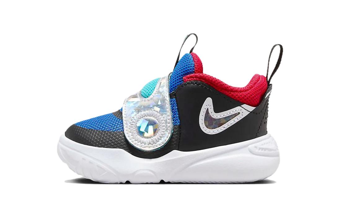 

Team Hustle D 11 Дышащие низкие кроссовки для малышей черно-белые Nike