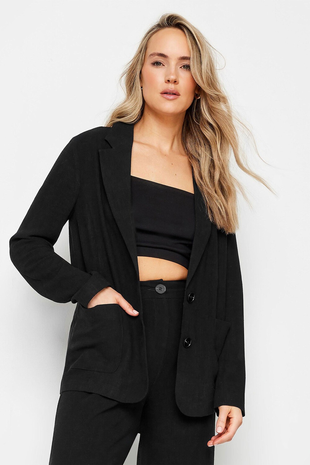 

Высокий льняной пиджак Long Tall Sally, черный